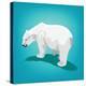 Illustration of Polar Bear on Blue-Olha Bocharova-Stretched Canvas