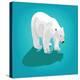 Illustration of Polar Bear on Blue-Olha Bocharova-Stretched Canvas