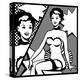 Illustration of Retro Girl in Pop Art Style-incomible-Stretched Canvas