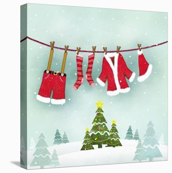 Illustration of Santa Clothes Hanging Outside-null-Premier Image Canvas