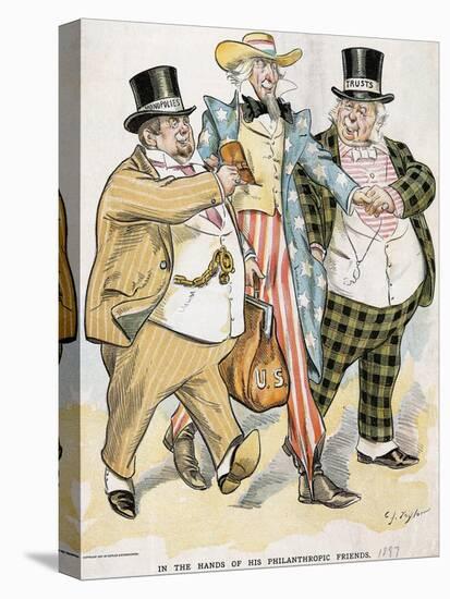 Illustration of Trusts and Monopolies Pickpocketing Uncle Sam-J.C. Taytor-Premier Image Canvas