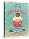 Illustration Of Vintage Cupcakes Sign-Catherinecml-Stretched Canvas