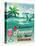 Illustration Of Vintage Seaside Tropical Bar Sign-Catherinecml-Stretched Canvas