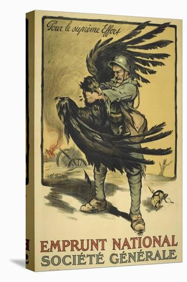 Image Of a French Soldier Strangling a Large Bird (Representing Germany ?).-null-Premier Image Canvas