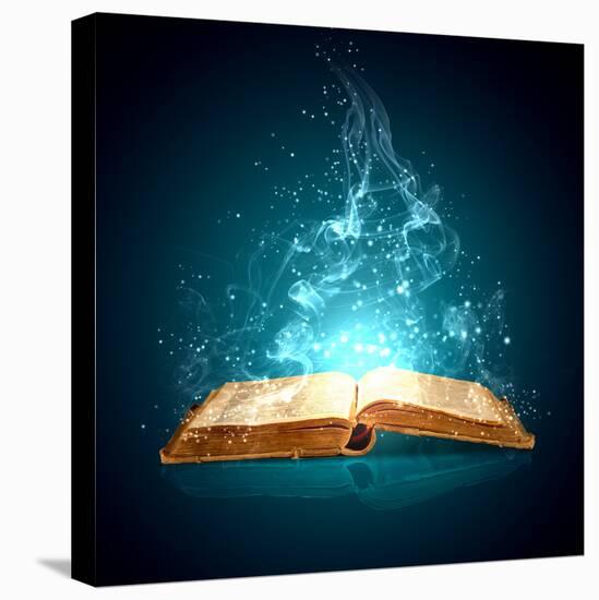 Image of Opened Magic Book with Magic Lights-Sergey Nivens-Premier Image Canvas