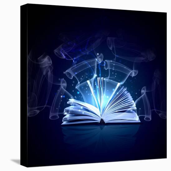 Image of Opened Magic Book with Magic Lights-Sergey Nivens-Premier Image Canvas