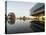 Image of the Clinton Library Building and an Old Bridge Reflected in a Pool-null-Premier Image Canvas