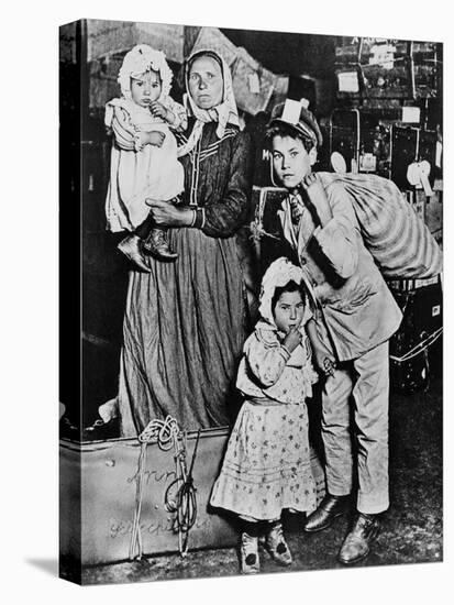 Immigrants Arriving at Ellis Island in the Early 20Th Century (B/W Photo)-Lewis Wickes Hine-Premier Image Canvas