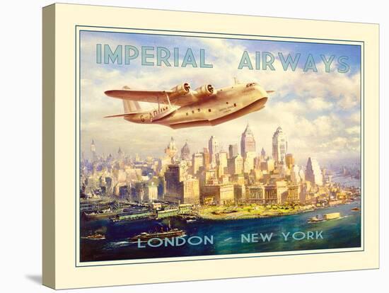 Imperial Airways - London to New York-The Vintage Collection-Stretched Canvas