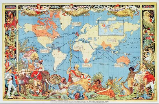 Imperial Federation Showing The Map Of The World British Empire By Captain Jc Colombo C 1886 Stretched Canvas Print Art Com
