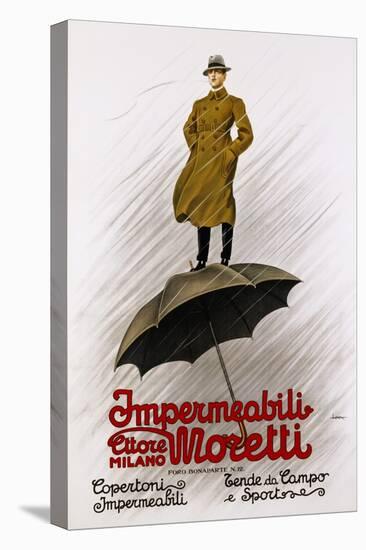 Impermeabili Moretti Umbrella Poster-Leopoldo Metlicovitz-Premier Image Canvas