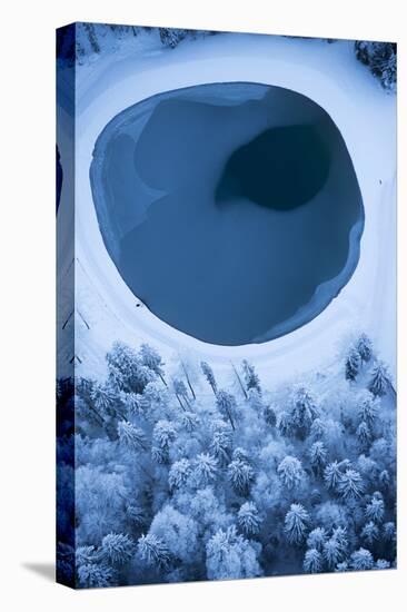 Impounding Reservoir, Kandahar Slope, Osterfelder, Winters, Aerial Shot-Frank Fleischmann-Premier Image Canvas