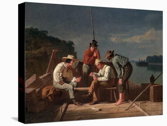 In a Quandary, or Mississippi Raftsmen at Cards, 1851-George Caleb Bingham-Premier Image Canvas