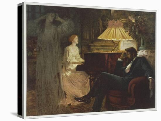 In a Reverie Induced by His Wife Playing the Piano He Hallucinates the Girl He Didn't Marry-Frank Bernard Dicksee-Premier Image Canvas