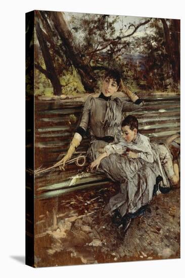 In Garden or Alaide and Ottavio Banti, Circa 1884-Giovanni Boldini-Premier Image Canvas