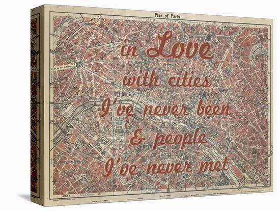 In Love with Places I've Never Been & People I've Never Met - 1929, Paris, France Map-null-Premier Image Canvas