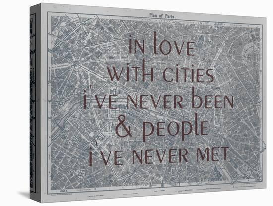 In Love with Places I've Never Been & People I've Never Met - 1929, Paris, France Map-null-Premier Image Canvas