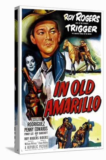 IN OLD AMARILLO, US poster, from left: Estelita Rodriguez, Roy Rogers, 1951-null-Stretched Canvas