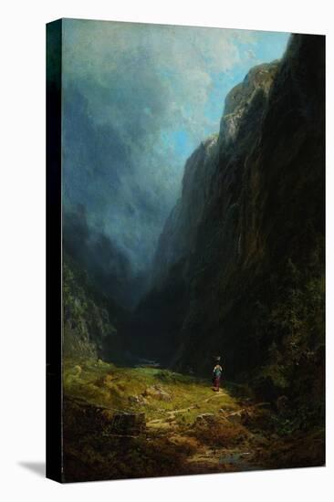 In the Alpine High Valley (Landscape with Mt. Wendelstei), C. 1871-Carl Spitzweg-Premier Image Canvas