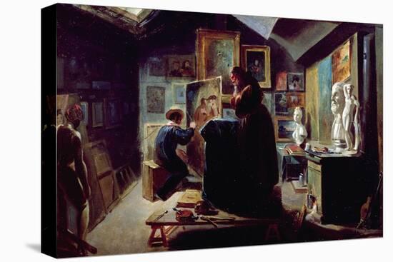 In the Artist's Studio, 1820-30-Achille Deveria-Premier Image Canvas