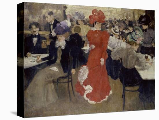 In the Café D'Harcourt at Paris-Henri Jacques Edouard Evenepoel-Premier Image Canvas