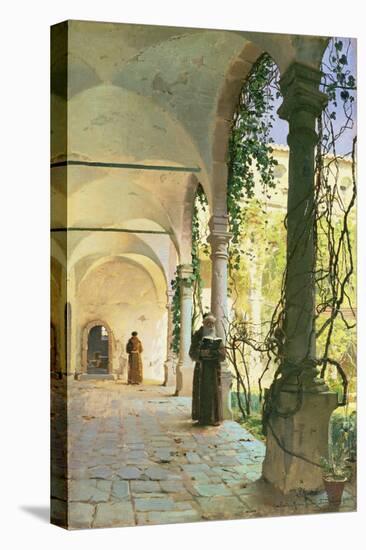 In the Cloisters of Santa Maria Jesus Monastery, in Taormina, 1885-Peder Mork Monsted-Premier Image Canvas