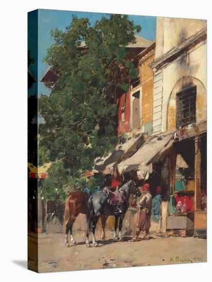 In the Marketplace, Istanbul, 1881 (Oil on Canvas)-Alberto Pasini-Premier Image Canvas