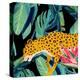 In the Palms Leopards 2-Kimberly Allen-Stretched Canvas