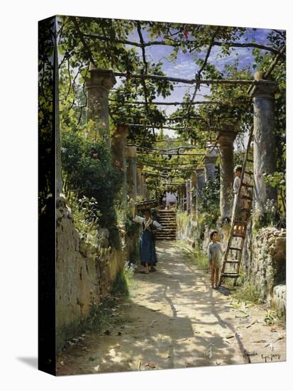 In the Shadow of an Italian Pergola, A Warm Afternoon in Anacapri-Peder Mork Monsted-Premier Image Canvas