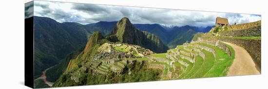 Inca City of Machu Picchu with Urubamba River, Urubamba Province, Cusco, Peru-null-Premier Image Canvas