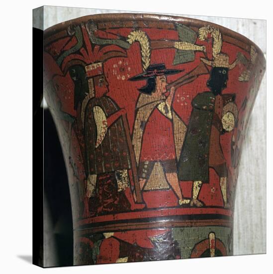 Incan beaker showing Spaniards and Peruvians, c.17th century-Unknown-Premier Image Canvas