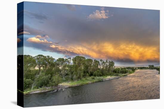 Incredible Stormy Light on the Madison River at Sunset Near Ennis, Montana, USA-Chuck Haney-Premier Image Canvas