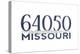 Independence, Missouri - 64050 Zip Code (Blue)-Lantern Press-Stretched Canvas