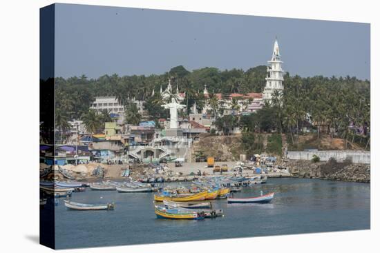 India, Kerala, Malabar Coast, Villanjam, Port view of fishing village with St. Joseph's Shrine.-Cindy Miller Hopkins-Premier Image Canvas