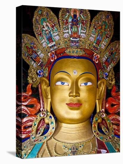India, Ladakh, Thiksey, the Immense and Beautifully Gilded Maitreya Buddha in the Chamkhang Temple-Katie Garrod-Premier Image Canvas