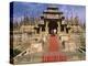 India, Rajasthan, Ranakpur, a Couple Descend Steps at the Famous Chaumukha Mandir, an Elaborately S-Amar Grover-Premier Image Canvas