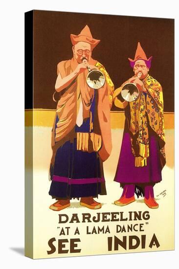 India Travel Poster, Darjeeling-null-Stretched Canvas