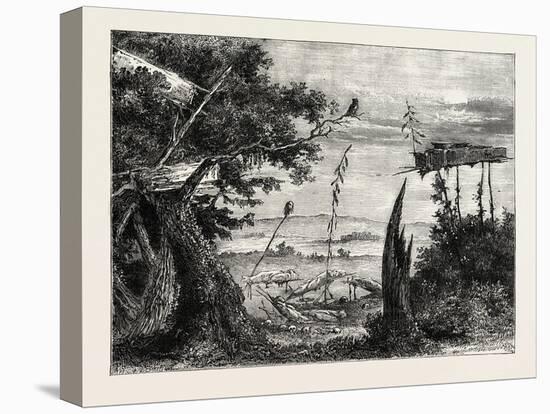 Indian Burial-Ground on the Mississippi, USA, 1870S-null-Premier Image Canvas