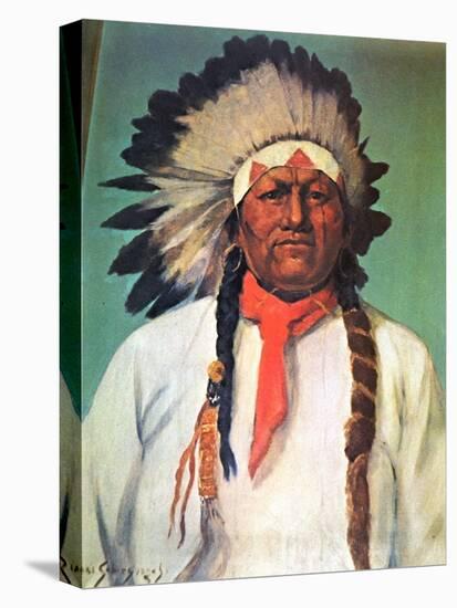 Indian Chief White Eagle-Charles Shreyvogel-Stretched Canvas