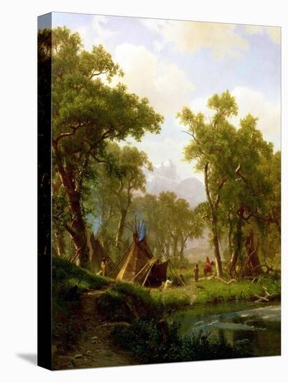 Indian Encampment, Shoshone Village, 1860-Albert Bierstadt-Premier Image Canvas