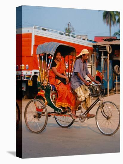 Indian Man in Bicycle Rickshaw, India-Dee Ann Pederson-Premier Image Canvas