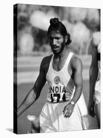 Indian Olympic Sprinter Milkha Singh at the 1960 Olympics, Rome, Italy-George Silk-Premier Image Canvas