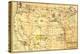 Indian Reservations West of the Mississippi - Panoramic Map-Lantern Press-Stretched Canvas