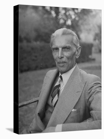 Indian Statesman Mohammed Ali Jinnah Sitting in His Garden-null-Premier Image Canvas