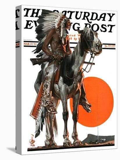 "Indian Sunset," Saturday Evening Post Cover, March 17, 1923-Joseph Christian Leyendecker-Premier Image Canvas