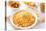 Indian Vegetarian Food. Biryani Rice, Curry Dhal and Milk Tea on Dining Table.-szefei-Premier Image Canvas