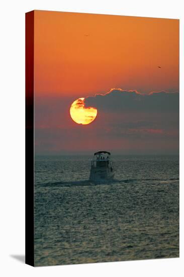 Indiana Beach sunset over Lake Michigan, Indiana Dunes, Indiana, USA-Anna Miller-Premier Image Canvas