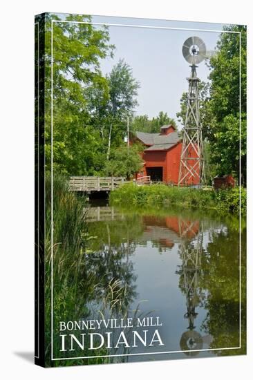 Indiana - Bonneyville Mill-Lantern Press-Stretched Canvas