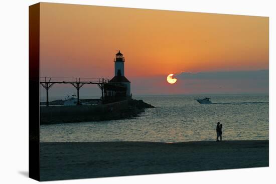 Indiana Dunes lighthouse at sunset, Indiana Dunes, Indiana, USA-Anna Miller-Premier Image Canvas