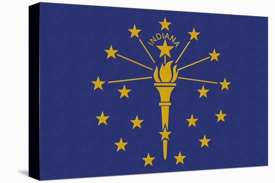 Indiana State Flag-Lantern Press-Stretched Canvas